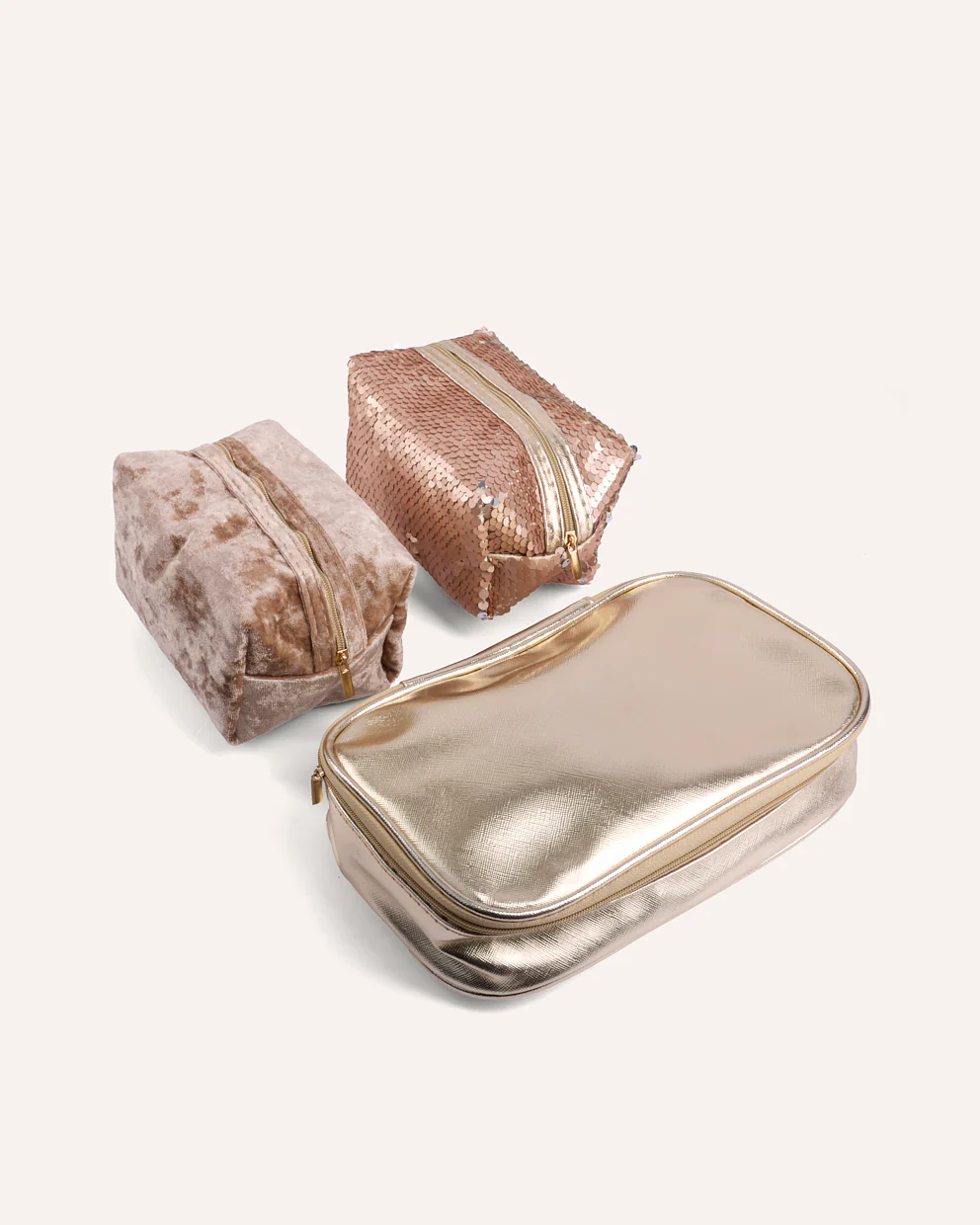 Set Neceser Porta Cosmético Essential Dorado