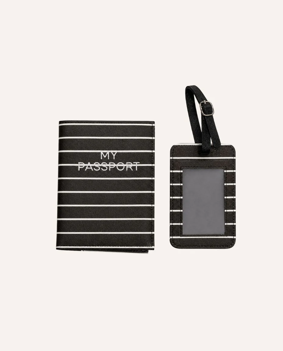 Set Porta Pasaporte Negro