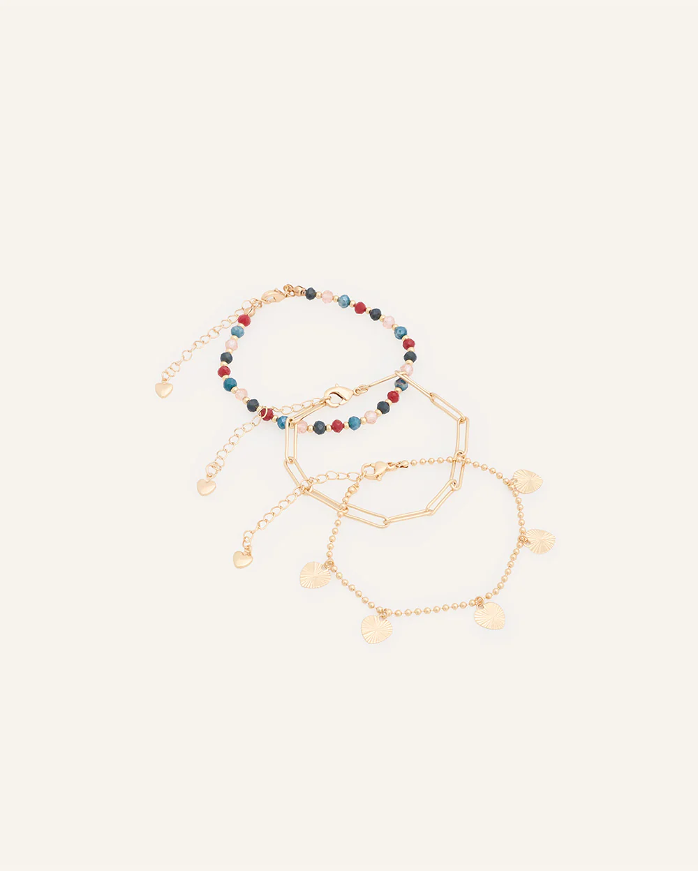 Set Pulseras Regulables Trendy Dorado