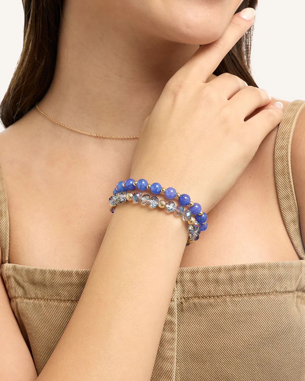 Set Pulseras Trendy Azul Dorado - Image 2