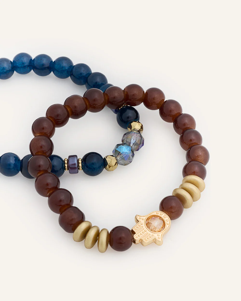 Set Pulseras Trendy Hamsa Dorado - Image 2