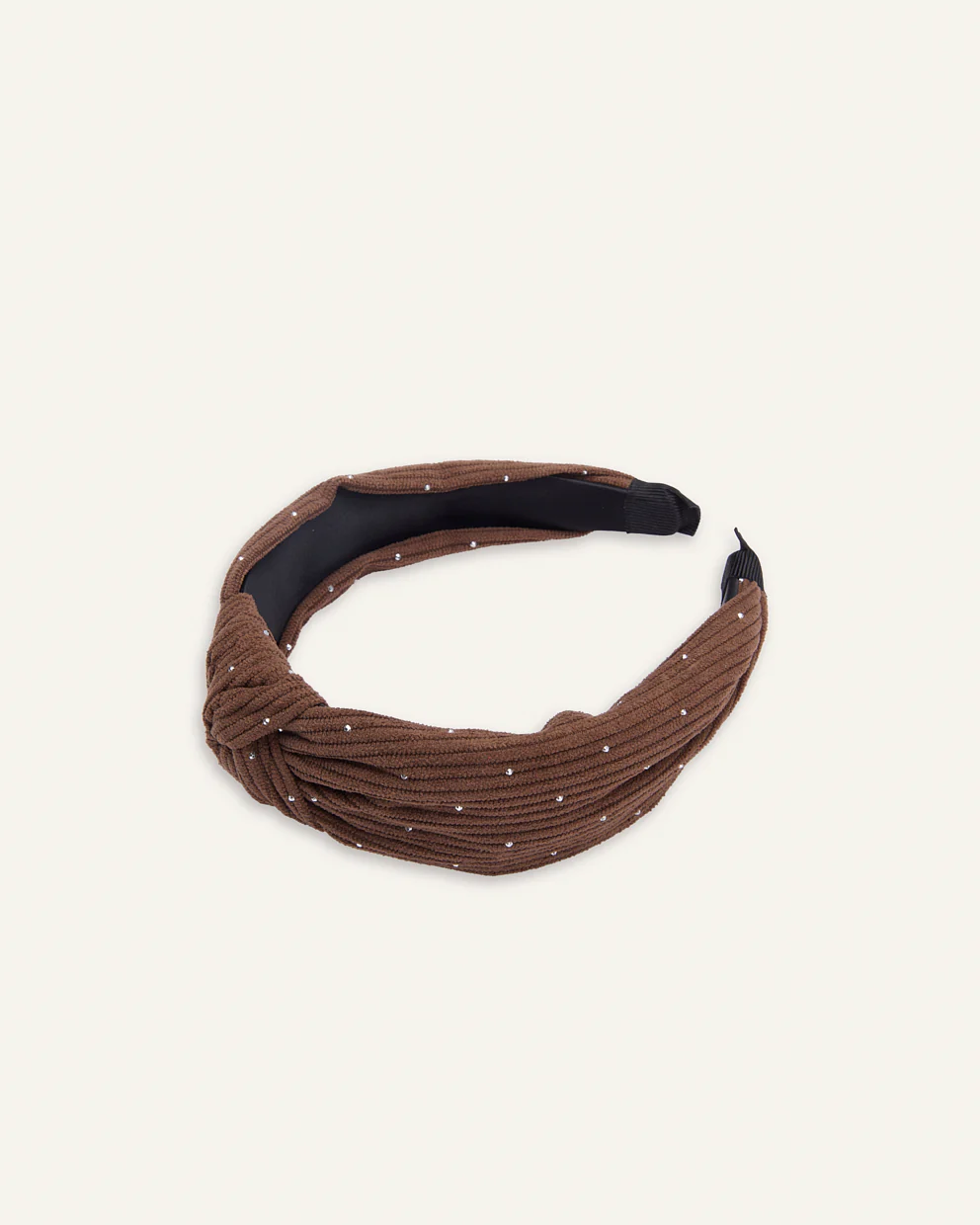 Vincha Diadema Nudo Trendy Shine Marrón - Image 2